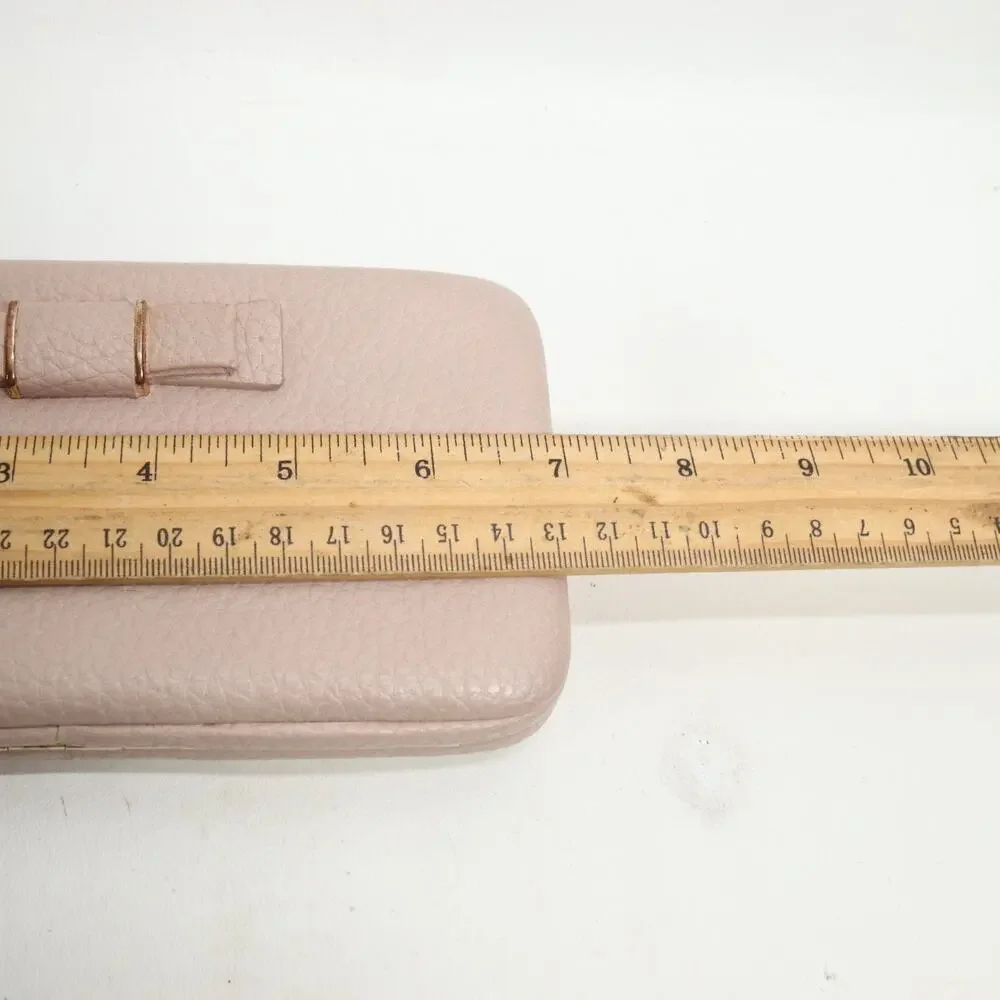 Classic Clutch Hard Case Wallet Women Pink Blush Faux Pebble Leather ID Cards